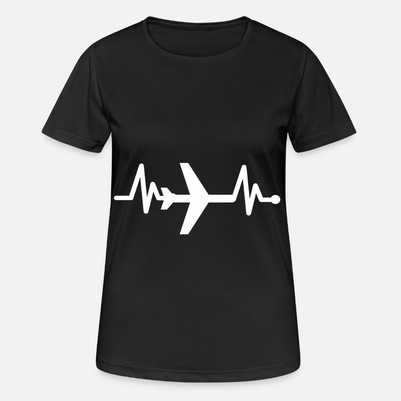 Airplane pilot pilot's suitcase pilot's license - Women's Breathable T-Shirt - black