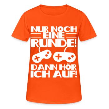 Gamer - Frauen T-Shirt atmungsaktiv - Neonorange - Vorne - AI Model Female 172 dark (172cm)