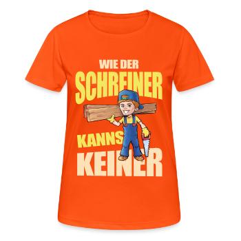 Comme le charpentier, personne ne peut - T-shirt respirant Femme - orange néon - Devant - AI Model Female 172 dark (172cm)