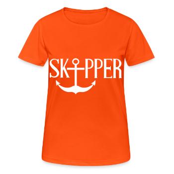 Skipper - Frauen T-Shirt atmungsaktiv - Neonorange - Vorne - AI Model Female 172 dark (172cm)