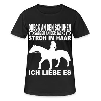 Reiten Reiterrinnen Reitsport Reitverein Reiter - Frauen T-Shirt atmungsaktiv - Schwarz - Vorne - AI Model Female 172 light (172cm)