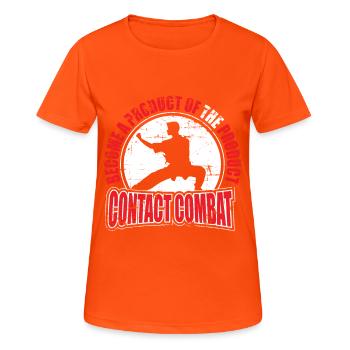 Karate - Frauen T-Shirt atmungsaktiv - Neonorange - Vorne - AI Model Female 172 dark (172cm)