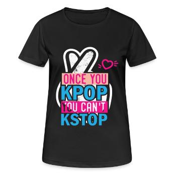 K-pop vêtements k-pop musique k-pop k-pop - T-shirt respirant Femme - noir - Devant - AI Model Female 172 light (172cm)