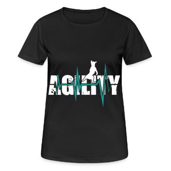 Agility Hunde - Agility - Frauen T-Shirt atmungsaktiv - Schwarz - Vorne - AI Model Female 172 light (172cm)