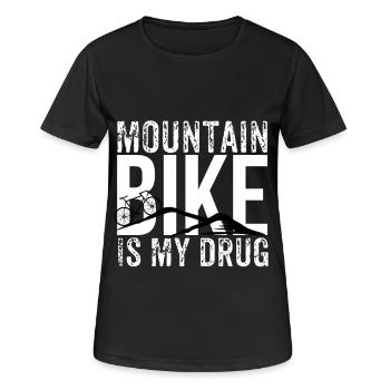 Mountainbike Mountainbikes Mountainbiker - Frauen T-Shirt atmungsaktiv - Schwarz - Vorne - AI Model Female 172 light (172cm)