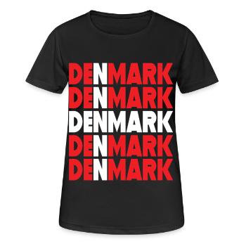 Danemark Danemark drapeau, ville de Danemark - T-shirt respirant Femme - noir - Devant - AI Model Female 172 light (172cm)