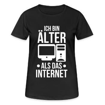 Ich bin älter als das Internet - Frauen T-Shirt atmungsaktiv - Schwarz - Vorne - AI Model Female 172 light (172cm)