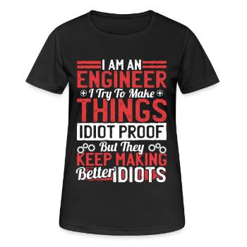 Ingenieur Geschenk - Ingenieur - Frauen T-Shirt atmungsaktiv - Schwarz - Vorne - AI Model Female 172 light (172cm)