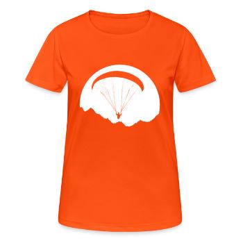 Gleitschirm Pilot Paraglider Gleitsegeln - Frauen T-Shirt atmungsaktiv - Neonorange - Vorne - AI Model Female 172 dark (172cm)