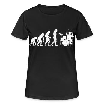 Percussion développement Batteur batteur Tromml - T-shirt respirant Femme - noir - Devant - AI Model Female 172 light (172cm)