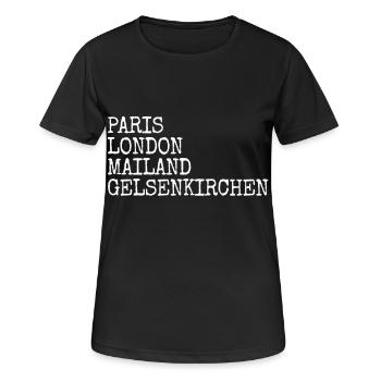 Gelsenkirchen Paris Londres Milan Gelsenkirchener - T-shirt respirant Femme - noir - Devant - AI Model Female 172 light (172cm)