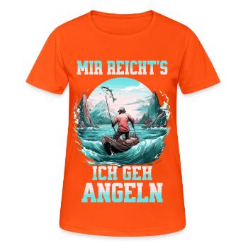 Pêche Pêcheur Bateau Eau Poisson Nature Montagnes - T-shirt respirant Femme - orange néon - Devant - AI Model Female 172 dark (172cm)