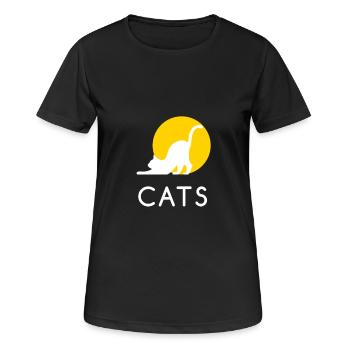 Katzen - Frauen T-Shirt atmungsaktiv - Schwarz - Vorne - AI Model Female 172 light (172cm)