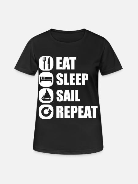 eat_sleep_sail_repeat_12_1f - Women's Breathable T-Shirt - black
