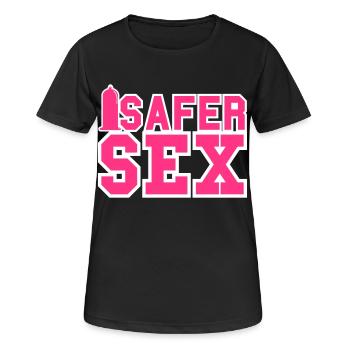 Sexualité \/ Kondom \/ Condom \/ VIH \/ sida 2c - T-shirt respirant Femme - noir - Devant - AI Model Female 172 light (172cm)