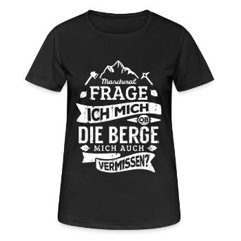 Vermisse die Berge. Geschenk - Frauen T-Shirt atmungsaktiv - Schwarz - Vorne - AI Model Female 172 light (172cm)