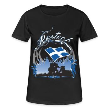 Rostock - Frauen T-Shirt atmungsaktiv - Schwarz - Vorne - AI Model Female 172 light (172cm)