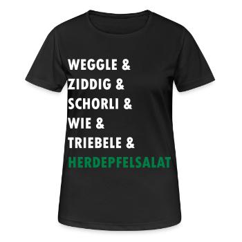 badisch - Frauen T-Shirt atmungsaktiv - Schwarz - Vorne - AI Model Female 172 light (172cm)