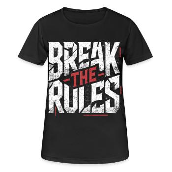 Brechen Sie die Regeln - Frauen T-Shirt atmungsaktiv - Schwarz - Vorne - AI Model Female 172 light (172cm)