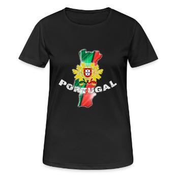 Portugal - Frauen T-Shirt atmungsaktiv - Schwarz - Vorne - AI Model Female 172 light (172cm)
