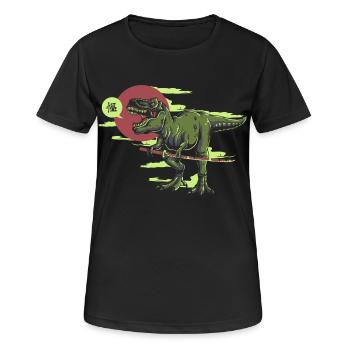 Dino Katana Invasion - bananaharvest - Women's Breathable T-Shirt - black - Front - AI Model Female 172 light (172cm)