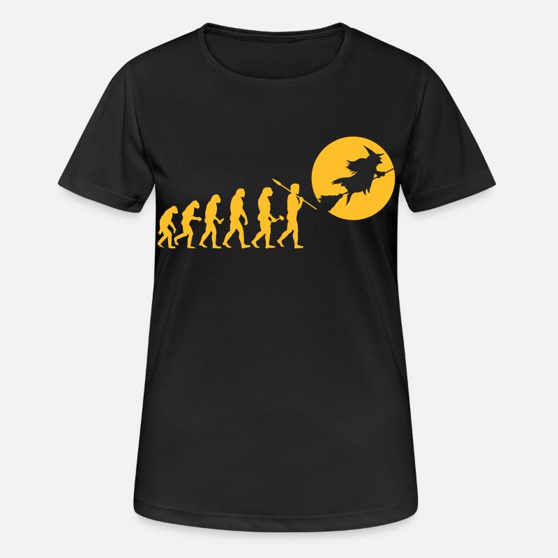Evolution Hexe Silhouette Geschenk Shirt - Frauen T-Shirt atmungsaktiv - Schwarz