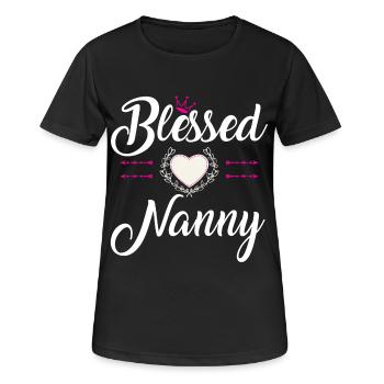BLESSED NANNY - Women's Breathable T-Shirt - black - Front - AI Model Female 172 light (172cm)