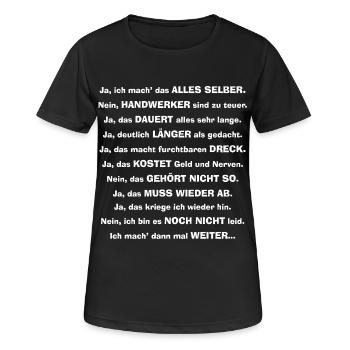Heimwerker Handwerker DIY - Frauen T-Shirt atmungsaktiv - Schwarz - Vorne - AI Model Female 172 light (172cm)