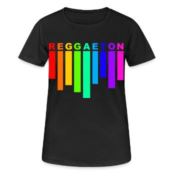 reggaeton rainbow - T-shirt respirant Femme - noir - Devant - AI Model Female 172 light (172cm)