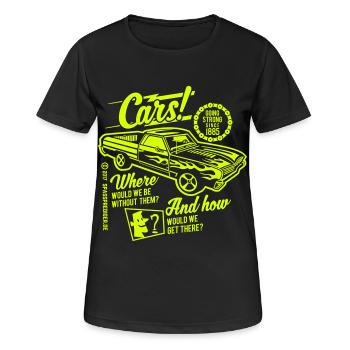 Dictons T Shirt Voitures Mobilité - T-shirt respirant Femme - noir - Devant - AI Model Female 172 light (172cm)