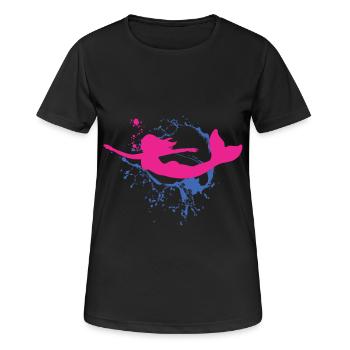 Sirène - T-shirt respirant Femme - noir - Devant - AI Model Female 172 light (172cm)