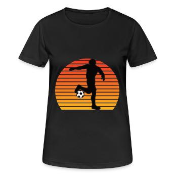 Fußballspieler - Frauen T-Shirt atmungsaktiv - Schwarz - Vorne - AI Model Female 172 light (172cm)