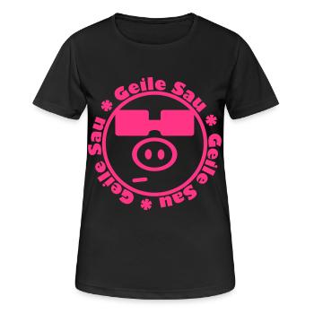 Geile Sau - Frauen T-Shirt atmungsaktiv - Schwarz - Vorne - AI Model Female 172 light (172cm)
