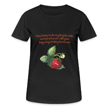 Strawberries- Erdbeeren - Frauen T-Shirt atmungsaktiv - Schwarz - Vorne - AI Model Female 172 light (172cm)