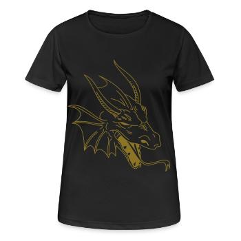 chinese dragon tribal - Frauen T-Shirt atmungsaktiv - Schwarz - Vorne - AI Model Female 172 light (172cm)
