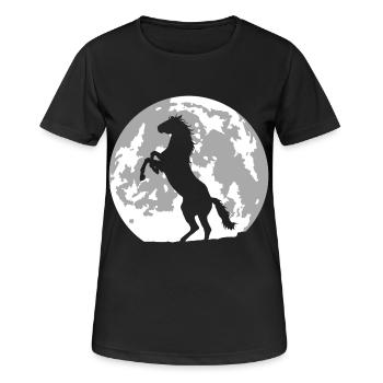 horse full moon - Women's Breathable T-Shirt - black - Front - AI Model Female 172 light (172cm)