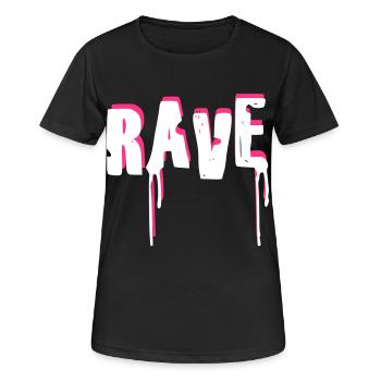 Rave - Frauen T-Shirt atmungsaktiv - Schwarz - Vorne - AI Model Female 172 light (172cm)