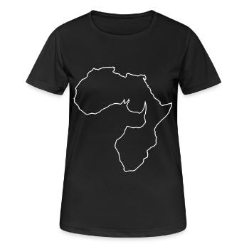 Afrika Africa Rhino - Frauen T-Shirt atmungsaktiv - Schwarz - Vorne - AI Model Female 172 light (172cm)