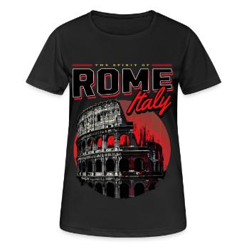 Rome Italy Colosseum City Skyline Art - Women's Breathable T-Shirt - black - Front - AI Model Female 172 light (172cm)