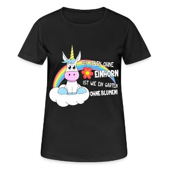 Einhorn Garten ohne Blume - Frauen T-Shirt atmungsaktiv - Schwarz - Vorne - AI Model Female 172 light (172cm)