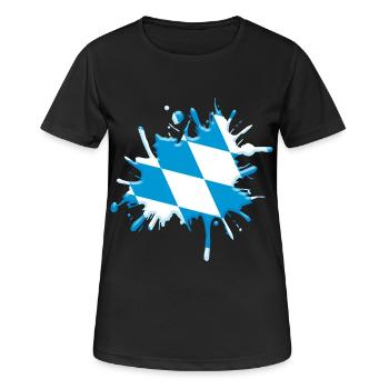 Bavarian Splash - Frauen T-Shirt atmungsaktiv - Schwarz - Vorne - AI Model Female 172 light (172cm)