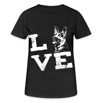 LOVE - German Shepherd - German Shepherd - Women's Breathable T-Shirt - black - Front - AI Model Female 172 light (172cm)