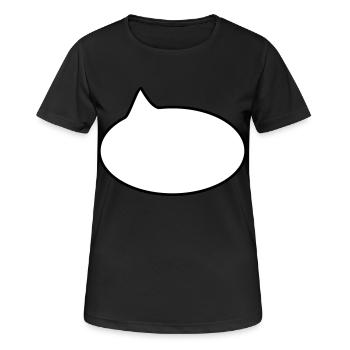 Ballon / / dessin animé / / dire / / déclaration - T-shirt respirant Femme - noir - Devant - AI Model Female 172 light (172cm)