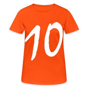 10 - Women's Breathable T-Shirt - neon orange - Front - AI Model Female 172 dark (172cm)