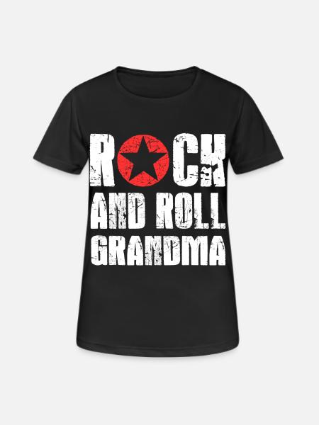 Rock And Roll Grandma - Frauen T-Shirt atmungsaktiv - Schwarz