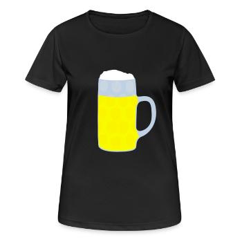 Bierglas, Bierkrug - Frauen T-Shirt atmungsaktiv - Schwarz - Vorne - AI Model Female 172 light (172cm)