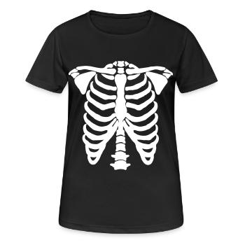 Halloween Skeleton Costume Classic Children - Women's Breathable T-Shirt - black - Front - AI Model Female 172 light (172cm)