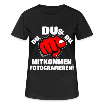 fotografieren - Frauen T-Shirt atmungsaktiv - Schwarz - Vorne - AI Model Female 172 light (172cm)