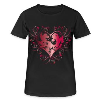 heart red - T-shirt respirant Femme - noir - Devant - AI Model Female 172 light (172cm)