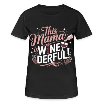 This Mom Is Weinderbar – Wine Lover Shirt - Women's Breathable T-Shirt - black - Front - AI Model Female 172 light (172cm)